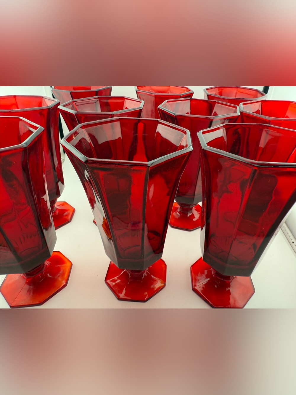 6 Octagonal Ruby by INDEPENDENCE. 8oz